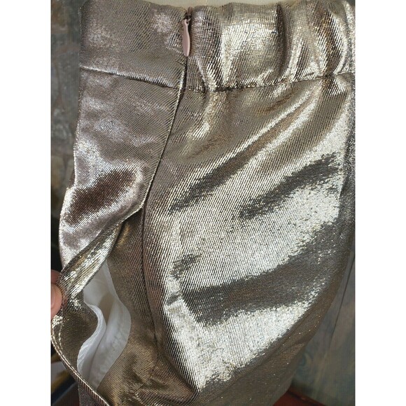 Maje Ilur Metallic High-rise Silk-blend Shorts In Gold Size 36 $295 - Picture 6 of 12